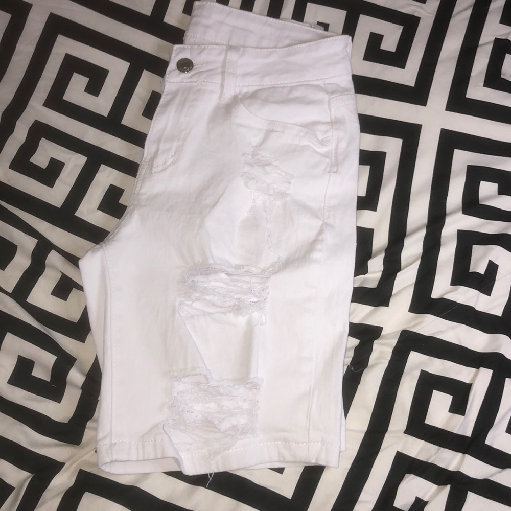 White jeans shorts